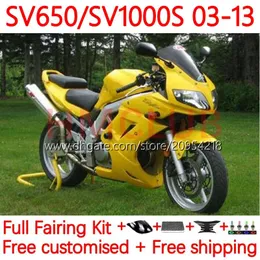 Body Kit for Suzuki SV1000 SV650 SV-650 SV 1000 650 S 03-13 11NO.18 SV-1000 SV650S SV1000S 03 04 05 06 07 08 08 08 08 SV 650S 1000S 2003 2003 2012 2012 2012 2012 2013 Fairing Stock الأصفر