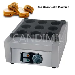전기/가스 타입 9 구멍 레드 콩 케이크 기계 식품 가공 장비 상업용 비 스틱 도라 야키 와플 스낵 스콘 메이커
