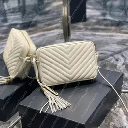 Tasarımcı Omuz Çantaları Lou Kamera Çanta Kadın Çapraz Bags Lüks El Çantası Kapağı Orijinal Deri Kuzu Dinek Kadın Sacoche Messenger Çanta Satchel Lady Vintage Tassel