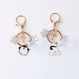 Keychains Creative Fashion Cute Polar Bear Penguin iceberg cuba de chave de chave de chave de pingente de pingente de metal jóias femininas Smal22