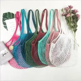 Shopping Bags Handbags Shopper Tote Mesh Net Woven Cotton Bags String Reusable Fruit Storage Bags Handbag Reusable Home Storage Bag C0620GX02