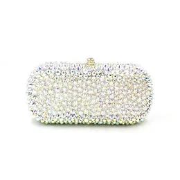 イブニングバッグクラシックブライダルウェディングパーティーの女性贅沢バッグ最高品質のクラッチエレガントなABシルバークリスタル財布