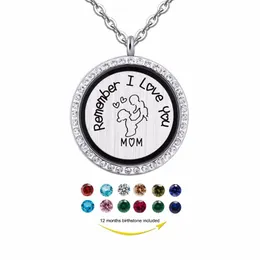 Pendant Necklaces Floating Jewelry Gift For Mom/Niece/Aunt/Grandma/Daughter Remember I Love You Magnetic Locket NecklacePendant
