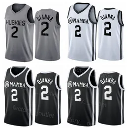 Film High School Basketball Daughter 2 Gigi Gianna Jersey Maria Onore Bryant Hip Hop Pure Cotton University Oddychający Vintage All Sticthed Black White Grey Kolor