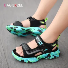 CAGILKZEL Sommer Kinder Sandalen Mode Alias Kinder Schuhe Rutschfeste Weiche Unterseite Leder Jungen für Kinder 220525