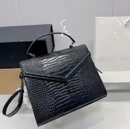 Designer-Luxushandtasche, Umhängetasche, Alligatormuster, schwarze Klappe, Umschlagtaschen, klassische Mode, Freizeit, Umhängetasche, Damen, einfache Abendtaschen