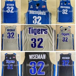 NIK1VIP TOT QUALITÀ 1 32 James Wiseman Jersey Memphi Tigers High School Movie College Basketball Maglie Green Sport S-XXL S-XXL