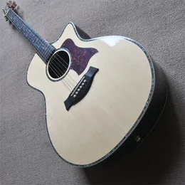 Guitarra acústica de 41 pulgadas 916, cuerpo de chapa de abeto, inalicitud de cáscara de fretboe de ébano, encuadernación de perlas de color, PS14