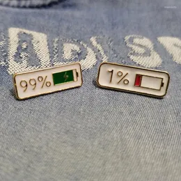 Pins Brooches 1% 99% Electricity Quantity Buckle Metal Clothes Badges Lapel Vintage Enamel Pin Jewelry Decoration Accessories Seau22