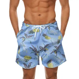 شورت الرجال سباحة جذوع السباحة لا توجد شبكة بطانة الرجال الصيف غير الرسمي بانت بانت على طراز هاواي المطبوع على شاطئ الأزهار