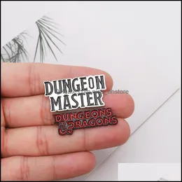 Pinsbrooches Ювелирные изделия Dnd Dungeon Master и Dragon Enamel Pin Pin Custom Brocheck Bag Одежда D20 D20 ДОСТАВКА 20 DHUIW