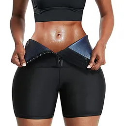 Bastu svettbyxor för kvinnor i midjetränaren hög midjeband bantning kropp shaper mage mage shapewear yoga leggings shorts dhl