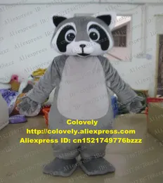 Mascote boneca traje cinzento guaxinim raccoon procyon lotor menor vermelho panda mascote traje adulto campanha de caráter propaganda cerimônia de fechamento z