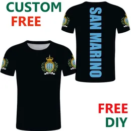 San Marino Blue Home Tshirt Men Men Freedom DIY TEE Badge koszule Dostosuj tarczę nazwę kraju