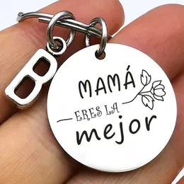 Keychains Spanish Mom Gifts Keychain Mama Eres La Mejor Mothers Day för Birthday Christmas Keyring GiftKeychains