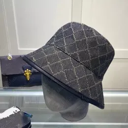 Denim hink hattar för kvinna mens lyxiga baseball mössor sommarblå jean designer hink hattar kvinnor casquette full brev mössor fedora