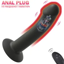 10 Frequência vibrador vibrador anal plug plug plug plug adulto masturbação masturbação Estimulador de próstata Erotic Sex Toys para o casal 220725