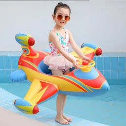 Inflatable Baby Swim Float Seat Boat pvc swimming Ring inflatable yacht aircraft for kids water sports toy children funny game cartoon fighter plane wholesale