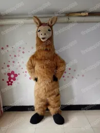 Halween Brown Llama Mascot Costume di alta qualità ANIME ANIME PARATTERO ANIME PER ADULLI DELLA NAMBINI OUT ABILITÀ DI NATTIVA