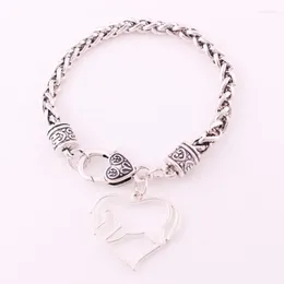 Animal Horse Shape Special Design Heart Pattern Bracelet For Women And Men Wheat Link Chain Zinc Alloy Material Drop