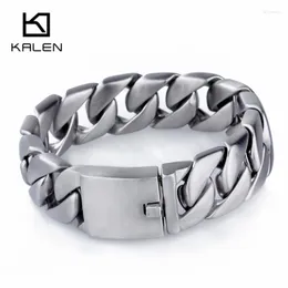 Link Chain Heavy Chunky Cuban Bracelet Jewelry High Quality Stainless Steel Brushed Matte Men Accessories 2022Link Lars22