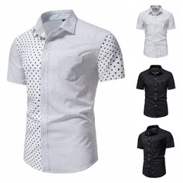 2022 Herren Fashion Button Down Shirt Short Sleeve Casual Button Up Shirts Slim Fit Printed Business Shirts Shirts