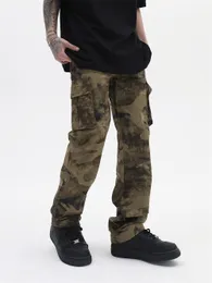Camouflage Pants Cargo Mäns High Street Big Pocket Overaller Mode Tryckta byxor Vandring Fler fickor Resor Safari Pant Storlek S-XL