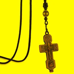 Anhänger Halsketten Heilige Russische Ostorthodoxe Kreuz Halskette Jungfrau Maria Halten Jesus Seil Kette Frauen Männer Gebet Schmuck GeschenkAnhänger