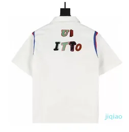 20220 novas letras bordadas nova camisa masculina de manga curta designer de luxo moda tendência desgaste negócios casual marca primavera verão t-shirt