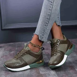 Projekt marki 2021 Nowe kobiety swobodne buty Wysokość wzrostu sportowego buty klinowe Air Demusion Wygodne trampki Zapatos de Mujer G220610