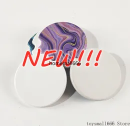 Sublimation Blank Car Ceramics Coasters 6.6*6.6cm Hot Transfer Printing Coaster Blank Consumables Materials FF