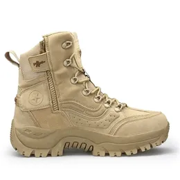 Zimowy śnieg Wysokiej jakości stado wojskowe pustyni mężczyźni taktyczne buty bojowe Botas Work Bezpieczeństwo Buty duże rozmiar 39 Y200915