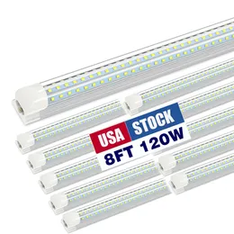 8ft LED Shop Light 100 Pack Jesled T8 Röhren 120W Verknüpfbare Utilitätsdecke 12000 lm Super hell 6000 k