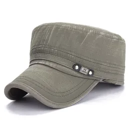 Moda bawełniana męskie kapelusze wojskowe vintage płaskie umyte czapki regulowane ciepłe grube czapkę sprężyn sprężynowy kapelusz ochrony przeciwsłonecznej na świeżym powietrzu