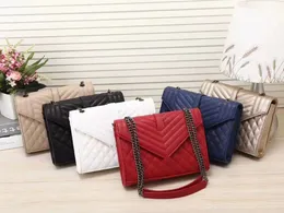 new Luxury Handbag Shoulder Bag Brand LOULOU Y-Shaped Designer Seam Leather Ladies Metal Chain Black Clamshell Messenger Chain Bags Wholesale