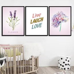 LIVE LAUGH LOVE FLOWER 3p KIT Canvas Painting Modern Home Decoration Living Room Bedroom Wall Decor Picture