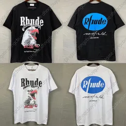 T-shirt Designer Sprzedaj mężczyzn mężczyzn biały czarny rh t shirt eagle głowa druk męska koszulka Rhude Rhude wysoka jakość