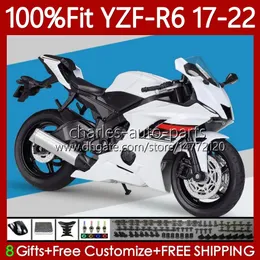 Корпус OEM для YAMAHA YZF R6 R 6 600 CC YZF-R6 2017 2018 2019 2020 2021 2022 Кузов 119NO.120 YZF-600 YZF600 17-22 YZFR6 17 18 19 20 21 22 Загонка для инъекций Пресс-форматирование жемчуга белый