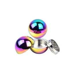 Smoking Accessories 53mm Glossy 7-colors Zinc Alloy Smoke Grinder Ball Shape Tobacco Grinders Herb Crusher Handmade Cigarette Tools Gifts ZL1144