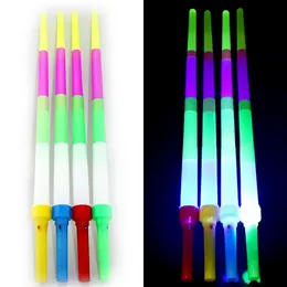 DHL Retractable Light Stick Bar Flash Led Toy Fluorescent Concert Cheer Telescopic Sticks Kids Christmas Carnival Toys 4 Section Big Size F0721