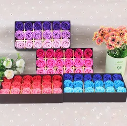 18pcs Rose Soap Flower Gift Box Wedding Valentine's Day Gifts Rose Bath Body Roses Floral Soap Flowers F0620