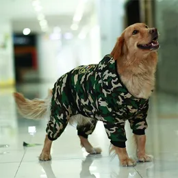 Camouflage Dog Clothes Winter Warm Chic jumpsuit Hoodie Golden retriever dog coat jacket for Large Dogs ropa perro invierno 201102