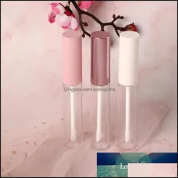 1Pc 10Ml Empty Round Lip Gloss Tube With Wand Applicator Refillable Plastic Lipstick Balm Bottles Vials Diy Container New Drop Delivery 2021