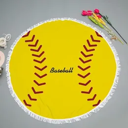 Towel de microfibra de beisebol redonda de beisebol de beisebol Basquete de vôlei -bola de vôbota de bola de futebol ioga Mat 150cm
