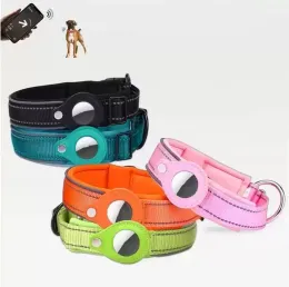 UPS colarinhos para cães para cães de cães de rastreador de animais de estimação Localizador GPS Airtag Protetive Luxury Nylon Nylon Pet Cat Collar para Apple Finder Anti-Perdition Dispositivo