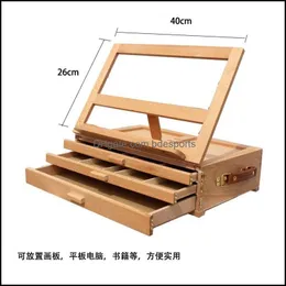 Other Furniture Home Garden Art Adjustable Artist Beech Wooden Tabletop Sketch Box Easel 3-Der Portable 660 S2 Drop Delivery 2021 Gmwwj