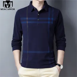 Miacawor Höst Vinter Varm Pikétröjor Män Tjock Långärmad Tee Homme Slim Fit Camisa Polo Men Kläder T970 220402