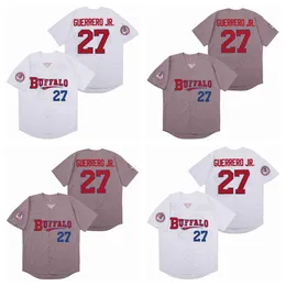 Maglie film Buffalo Bisons # 27 Vladimir Guerrero Jr.maglia da uomo S-XXXL