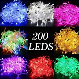 20M Waterproof 110V220V 200 LED holiday String lights for Christmas Festival Party Fairy Colorful Xmas Decor LED String Lights 201201