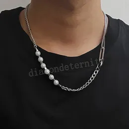 Herren Spleißen Edelstahlkette Halskette Perlen Ketten Choker Halsketten für Männer 2022 Modeschmuckkragen
